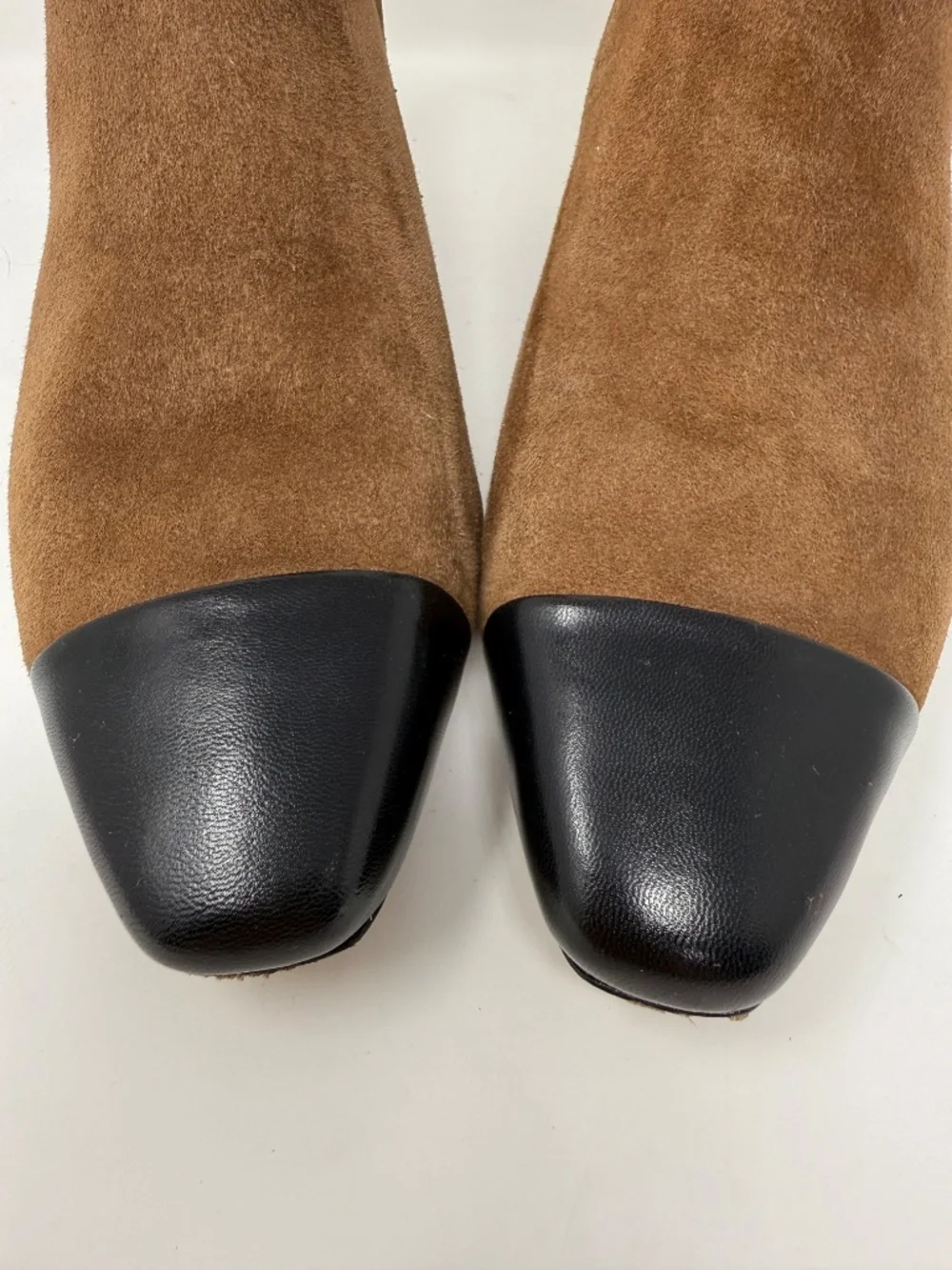 Veronica Beard Cecile Cap Toe Booties Brown Suede Sz 7.5